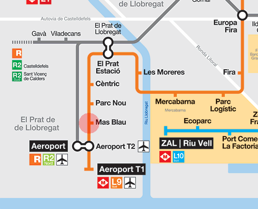 Mas Blau station map