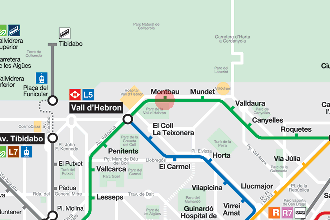 Montbau station map