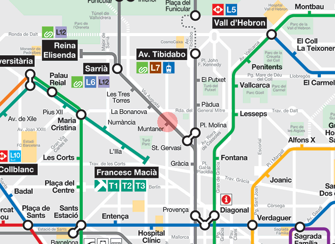 Muntaner station map