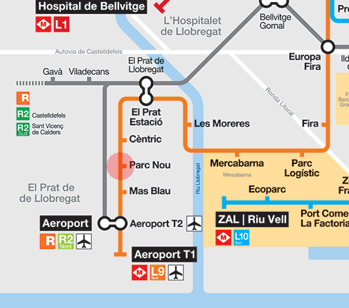 Parc Nou station map