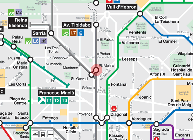 Placa Molina station map