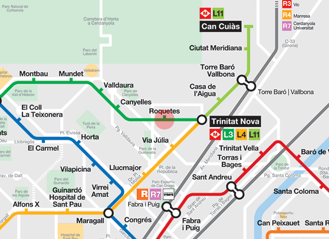 Roquetes station map