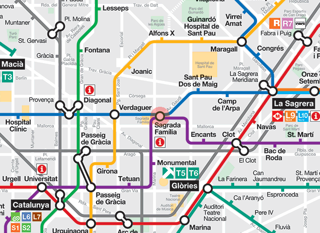Sagrada Familia station map