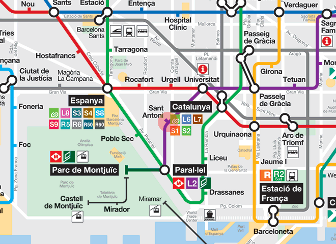Sant Antoni station map