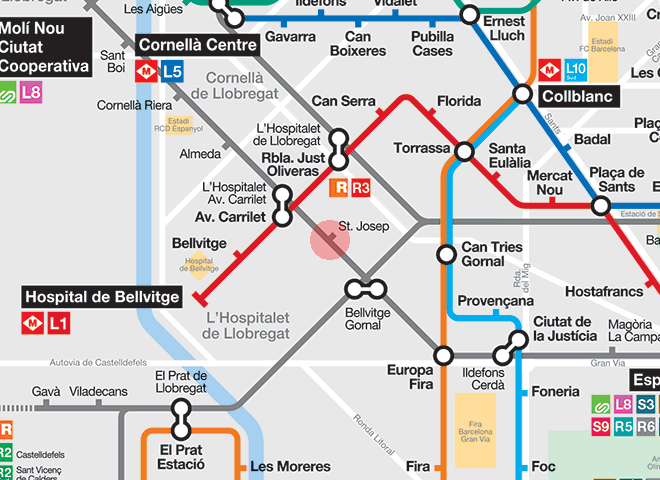 Sant Josep station map