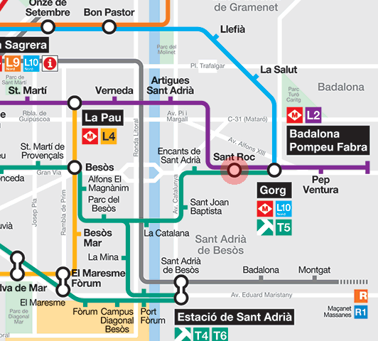 Sant Roc station map
