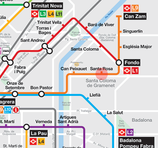 Santa Rosa station map
