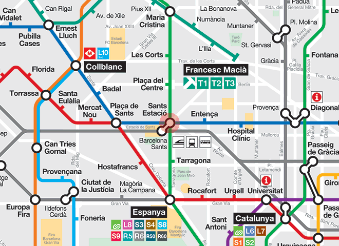 Sants Estacio station map