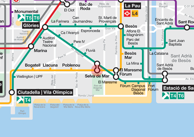 Selva de Mar station map