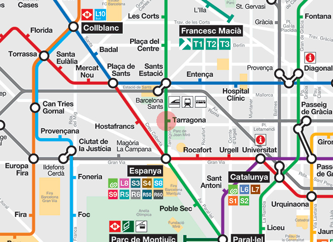 Tarragona station map