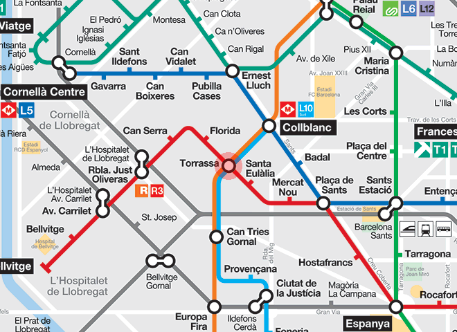 Torrassa station map
