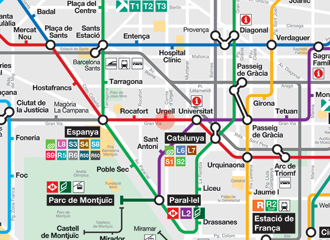 Urgell station map
