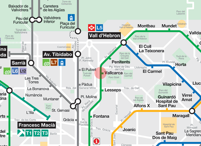 Vallcarca station map