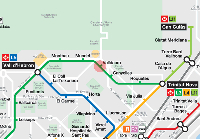 Valldaura station map