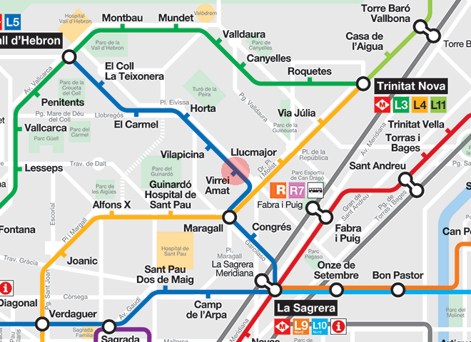 Virrei Amat station map
