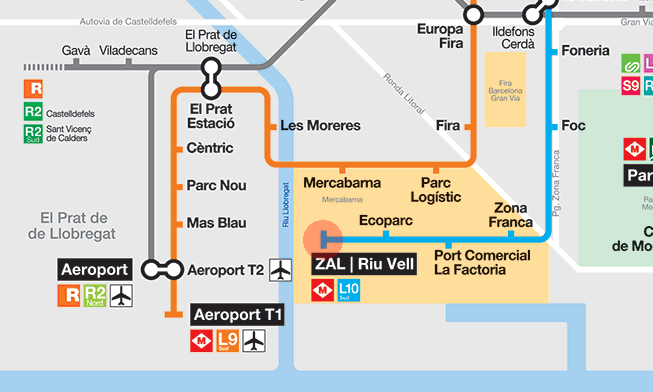 ZAL Riu Vell station map