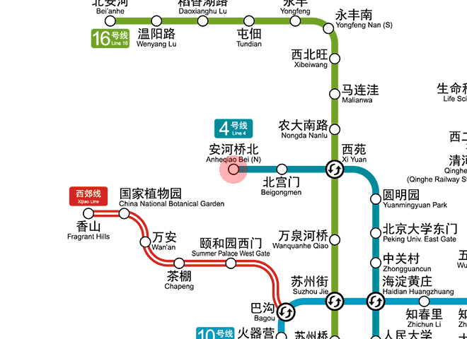 Anheqiaobei station map