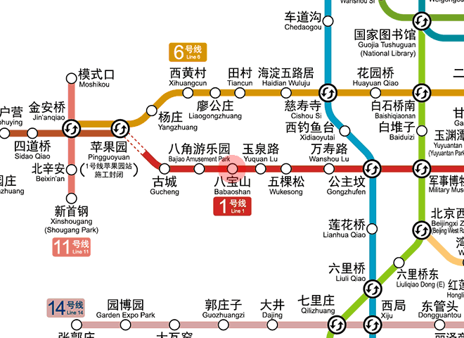 Babaoshan station map