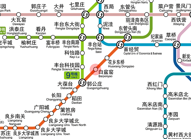 Baipenyao station map