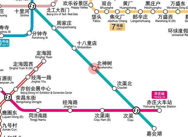 Beishenshu station map