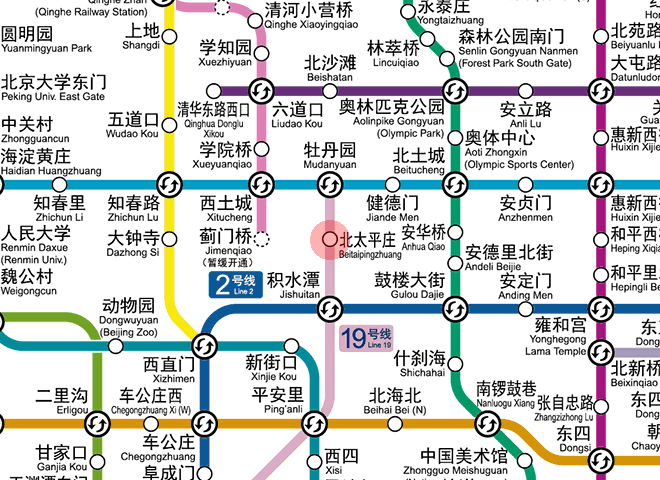 Beitaipingzhuang station map