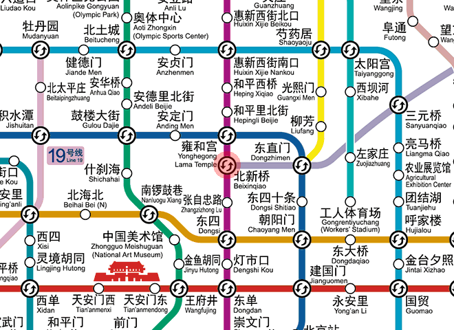 Beixinqiao station map