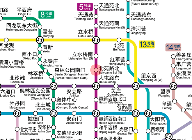 Beiyuanlubei station map