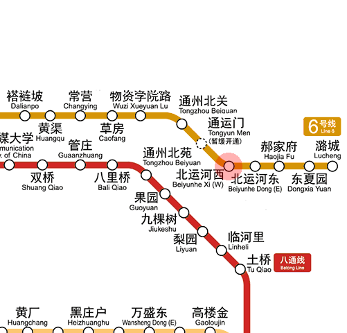 Beiyunhexi station map