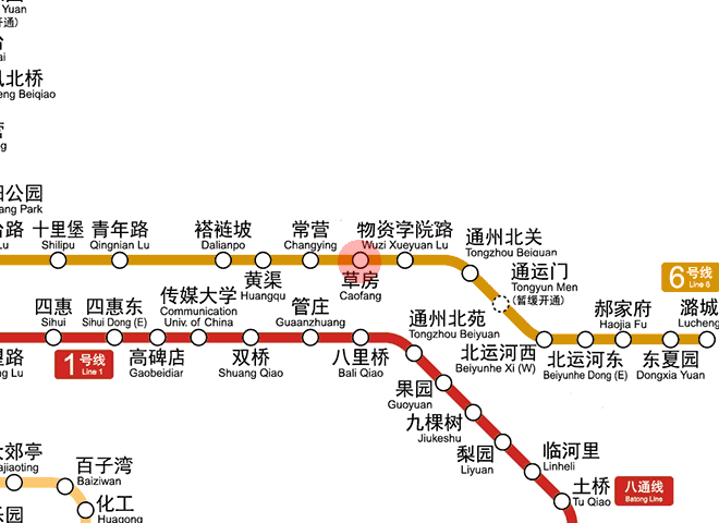 Caofang station map