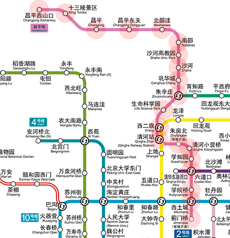 Beijing subway Changping line map