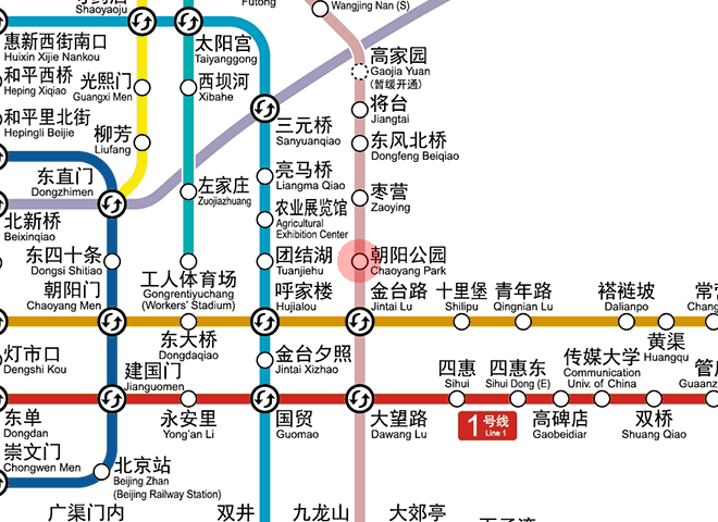 Chaoyang Park station map