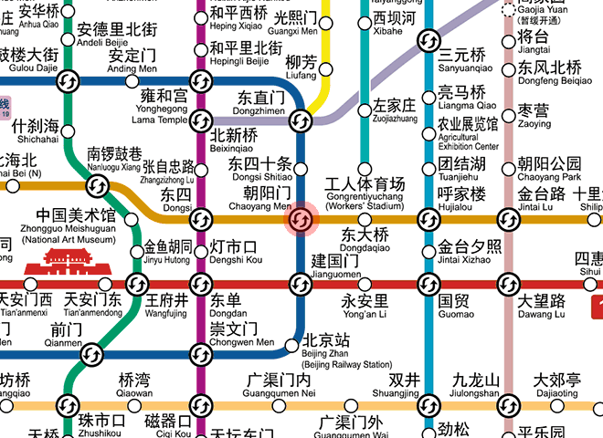 Chaoyangmen station map