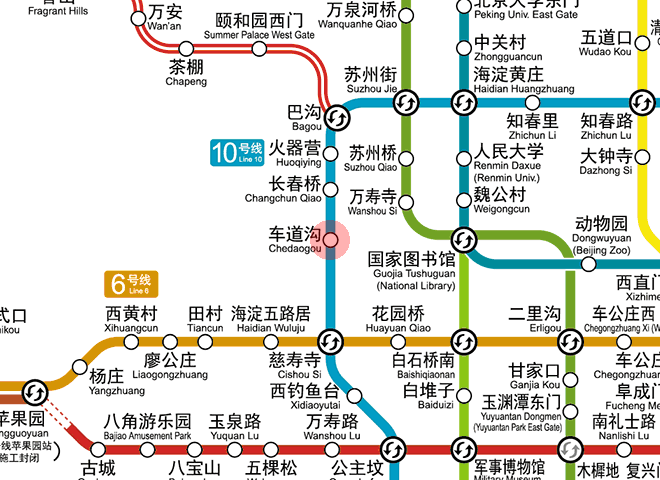 Chedaogou station map