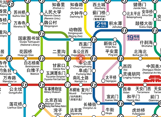 Chegongzhuangxi station map