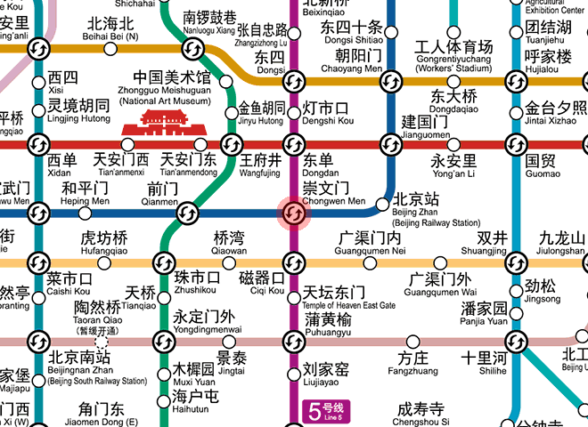 Chongwenmen station map