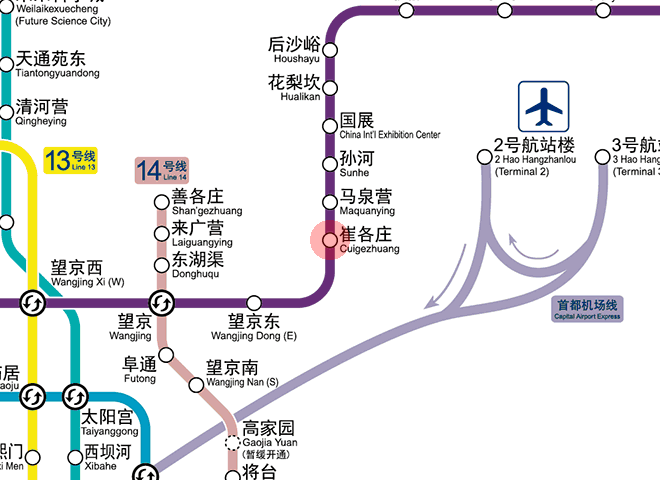 Cuigezhuang station map