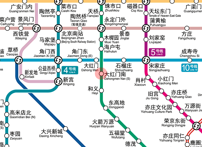 Dahongmennan station map