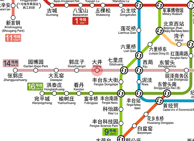 Dajing station map