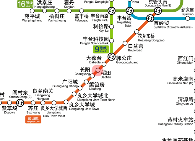 Daotian station map