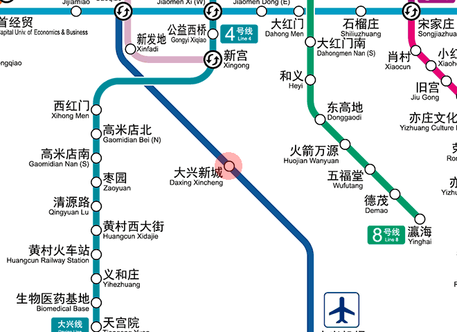 Daxing Xincheng station map