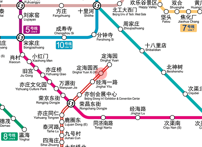 Dinghaiyuanxi station map