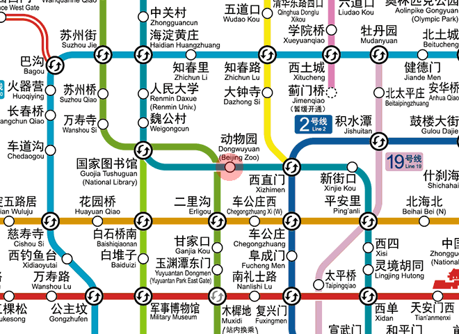 Dongwuyuan (Beijing Zoo) station map