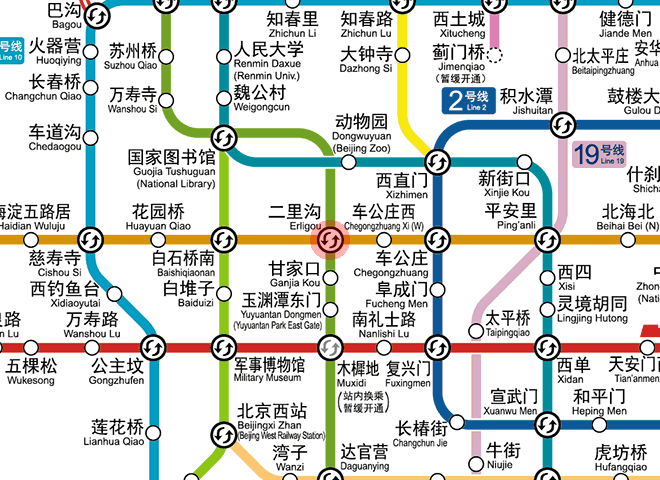 Erligou station map