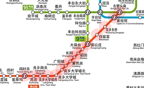 Beijing subway Fangshan line map
