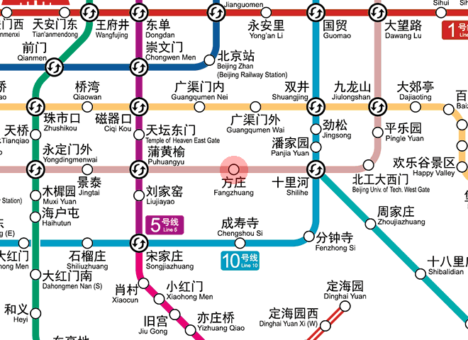 Fangzhuang station map