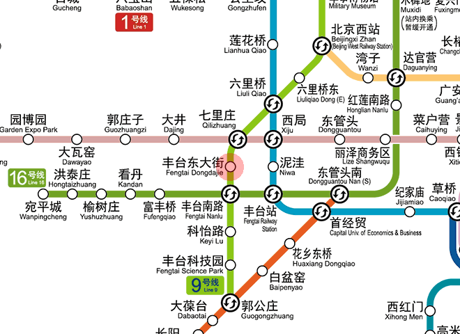 Fengtai Dongdajie station map