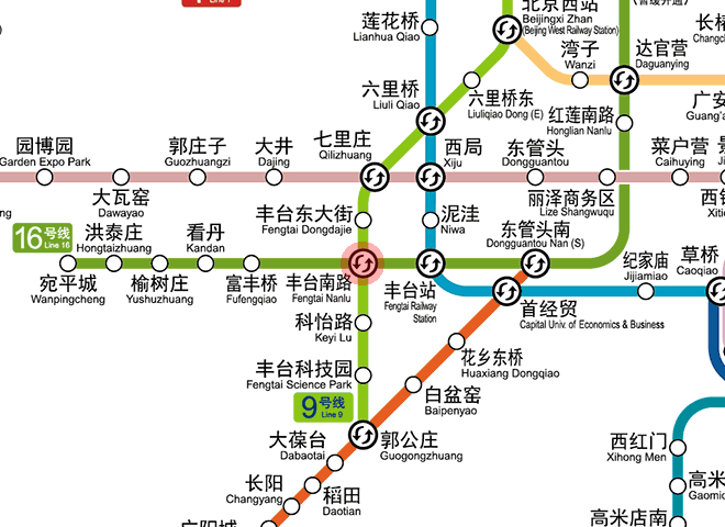 Fengtai Nanlu station map