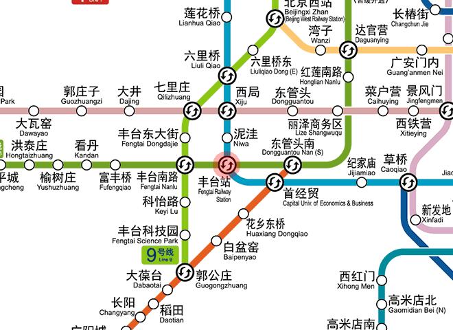 Fengtai railway station station map