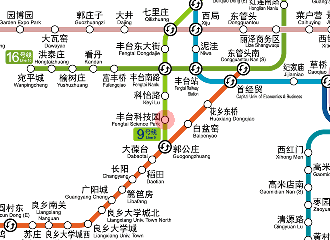 Fengtai Science Park station map