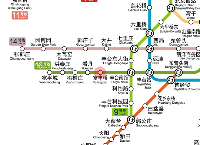 Fufengqiao station map